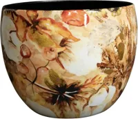 TS Collection bloempot cotton metaal 15x12cm cream - thumbnail