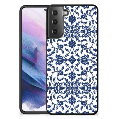 Samsung Galaxy S21 Plus Bloemen Hoesje Flower Blue