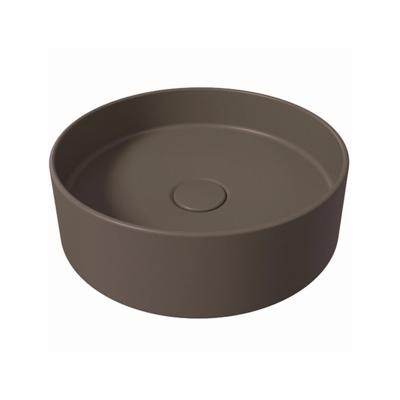 Waskom Salenzi Hide Circle 40x12 cm Mat Donkerbruin (inclusief bijpassende afvoerplug)
