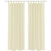 VidaXL Gordijnen 2 st doorschijnend 140x225 cm crème - thumbnail
