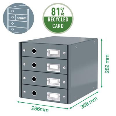 Ladenbox Leitz WOW Click & Store 4 laden groen