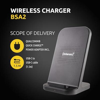 Intenso BSA2 Smartphone Zwart USB Draadloos opladen Snel opladen Binnen Intenso BSA2 Smartphone Zwart USB Draadloos opladen Snel opladen Binnen