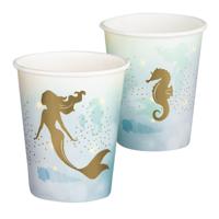 Boland Papieren bekers zeemeermin 10 stuks 21cl - thumbnail