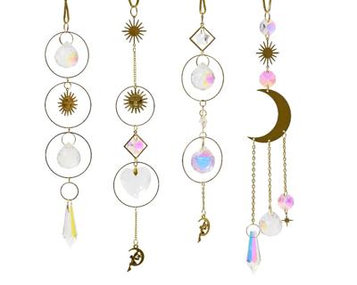 Hangdeco metaal met Zon en Maan Goud Hangdeco metaal met Zon en Maan Goud