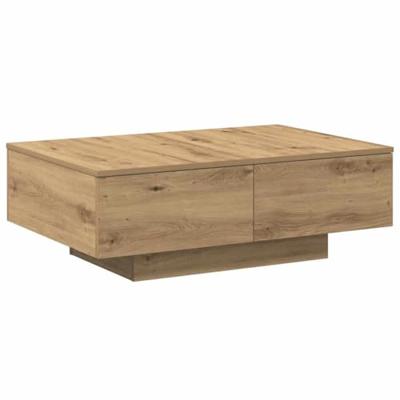 Salontafel 90x60x31 cm bewerkt hout artisanaal eikenkleurig Salontafel 90x60x31 cm bewerkt hout artisanaal eikenkleurig