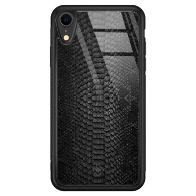 iPhone XR glazen hardcase - Black snake