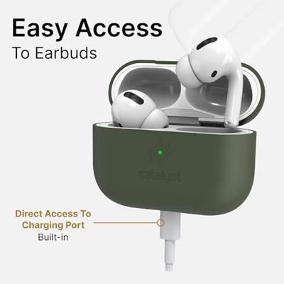 Catalyst Slim Case voor AirPods Pro Skin voor Apple AirPods Pro Charging Case, verwisselbare kleuren, beschermhoes Soft Skin, compatibel draadloos opladen - Groen