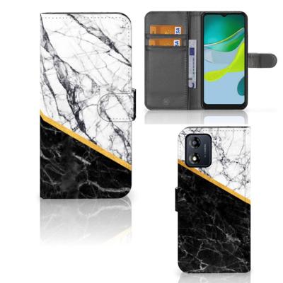 Motorola Moto E13 4G | Bookcase | Marmer Wit Zwart - Origineel Cadeau Man