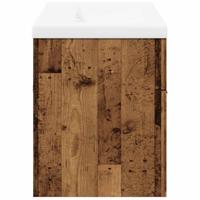 2-delige Badkamermeubelset bewerkt hout oud houtkleurig - thumbnail