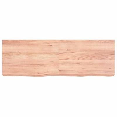 Wandschap 120x40x(2-6)cm behandeld massief eikenhout lichtbruin