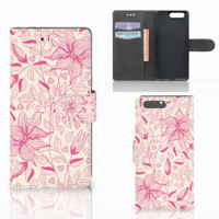 Huawei P10 Hoesje Pink Flowers - thumbnail