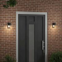 VidaXL Buiten wandlamp 2 pcs zwart 12 x 7 x 15 cm roestvrij staal - thumbnail