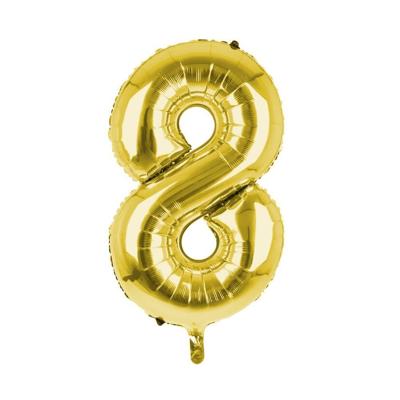 Cijfer Ballon '8' Goud (100CM)