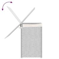 Wasmand met 2 vakken 53x35x57 cm poly rattan wit - thumbnail