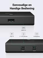 UGREEN 30345 USB 2.0-schakelaar Zwart - thumbnail