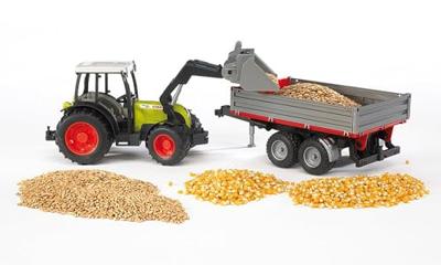 Bruder tractor met aanhanger - thumbnail