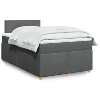 Boxspring met matras stof donkergrijs 120x190 cm - thumbnail