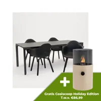 Tuinstoel Montreux zwart/zwart met Carcassonne 200 x 90 cm - thumbnail