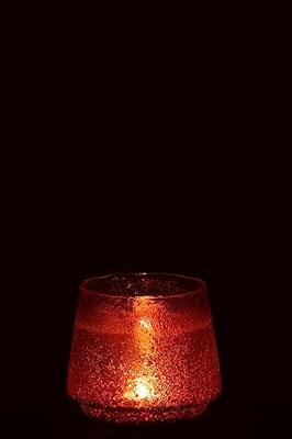 J-Line kaarshouder Stippen - glas - oranje - large