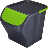 Recycling prullenbak Mondex Stack N' Sort Groen Grijs 25 L Met deksel 40 x 30 x 34 cm - thumbnail