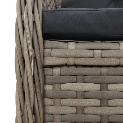 7-delige Tuinset met kussens poly rattan grijs - thumbnail