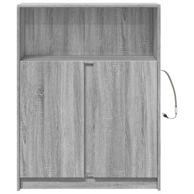 Dressoir met LED 77x34x100 cm bewerkt hout grijs sonoma eiken Dressoir met LED 77x34x100 cm bewerkt hout grijs sonoma eiken
