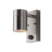 Lucide ARNE-LED IR - Wandspot / Wandlamp Binnen/Buiten - Ø 6,3 cm - LED - GU10 - 1x5W 2700K - IP44 - Beweging & dag/nacht sensor - Mat chroom - thumbnail