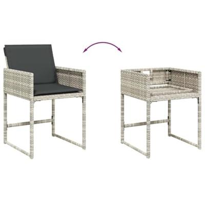 13-delige Tuinset met kussens poly rattan lichtgrijs