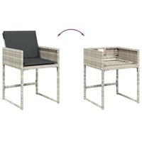 13-delige Tuinset met kussens poly rattan lichtgrijs - thumbnail