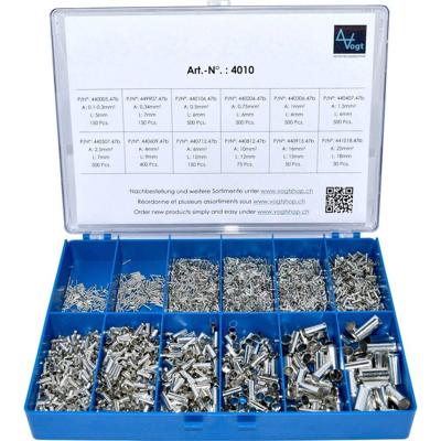 Vogt 4010 Assortiment adereindhulzen 0.10 mm² - 25 mm² Zilver 3405 stuk(s)