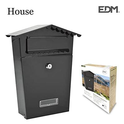 Brievenbus EDM 85805 House Zwart Staal 21 x 6 x 30 cm