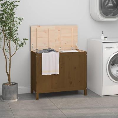 Wasmand 88,5x44x76 cm massief grenenhout honingbruin Wasmand 88,5x44x76 cm massief grenenhout honingbruin