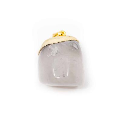 Bergkristal Trommelsteen Hanger Goudkleurig Bergkristal Trommelsteen Hanger Goudkleurig