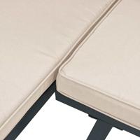 4-delige Loungeset met kussens gepoedercoat staal zwart - thumbnail