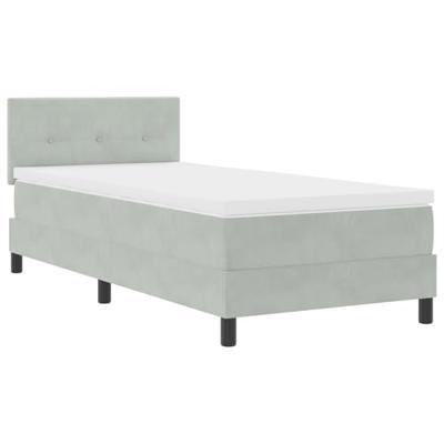 Boxspringbed met Matras met matras Lichtgrijs 90 x 200 cm Stof