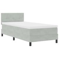Boxspringbed met Matras met matras Lichtgrijs 90 x 200 cm Stof - thumbnail