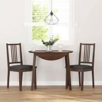 Eetkamerstoelen met kussens 2 st massief hout rubber bruin - thumbnail