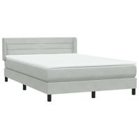Boxspring met matras fluweel lichtgrijs 160x220 cm - thumbnail