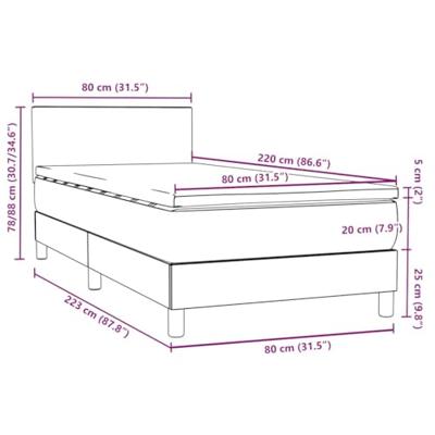 Boxspring met matras fluweel donkergroen 80x220 cm
