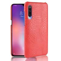 Shockproof Crocodile Texture PC + PU Case for Xiaomi Mi 9 (Red) - thumbnail