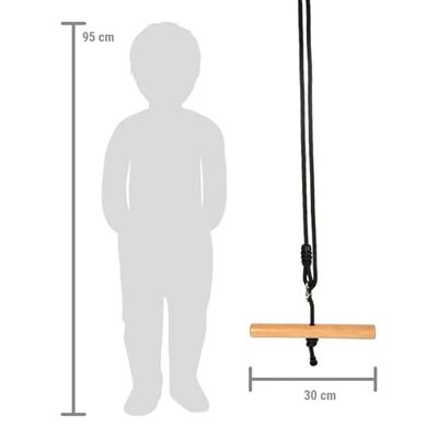 Small Foot - houten draaibare trapeze schommel black line