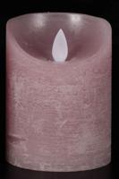 Batterijverlichting LED kaarsen wax rustiek 7,5x10 cm roze Anna's Collection - Annas collection - thumbnail