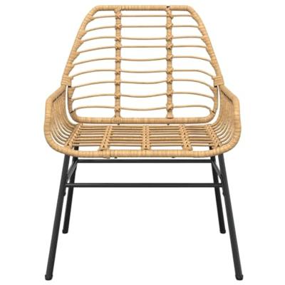 Tuinstoel bruin poly rattan 2 st