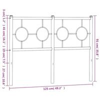 Hoofdbord 120 cm metaal zwart - thumbnail