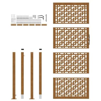 Poort met kruisontwerp 105x205 cm weervast staal Poort met kruisontwerp 105x205 cm weervast staal
