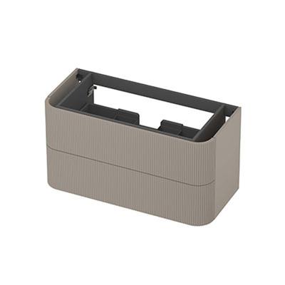 INK - Afgeronde Onderkast Gelakt 2 Laden Softclose met Gefreesd Front Tbv Grepen - 1000x450x520 Mm - Mat Creme Cotton