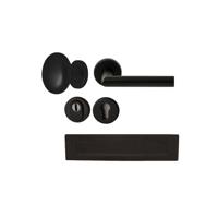 Hardbrass Voordeurset Attival rond SKG3 met kerntrekbeveiliging - zwart - thumbnail