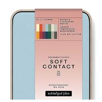Schlafgut Schlafgut Soft Contact Jersey Flanel Hoeslaken L - 140x200 - 160x200 536 Blue Light - thumbnail