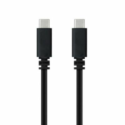 NANOCABLE 10.01.2301-L150 - USB-C naar USB-C 3A kabel voor mobiele telefoons, tablets, laptops enz. USB 2.0, opladen tot 3 ampère, mannelijk-mannelijk, kleur zwart, 1,5 meter