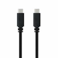 NANOCABLE 10.01.2301-L150 - USB-C naar USB-C 3A kabel voor mobiele telefoons, tablets, laptops enz. USB 2.0, opladen tot 3 ampère, mannelijk-mannelijk, kleur zwart, 1,5 meter - thumbnail